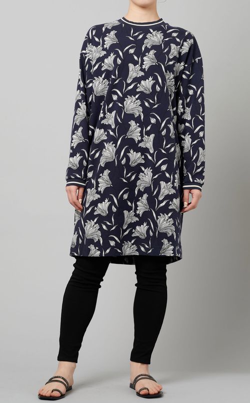 リブデザインジャージーワンピース