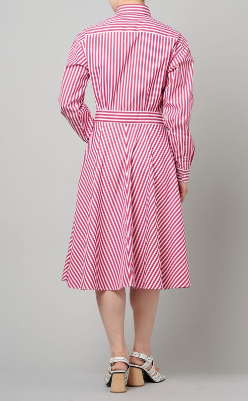 コットンストライプシャツワンピース