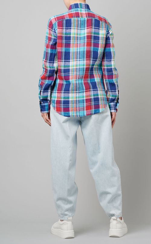 マルチチェックリネンシャツ