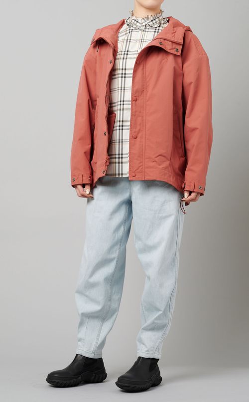 フリルカラーチェックブラウス