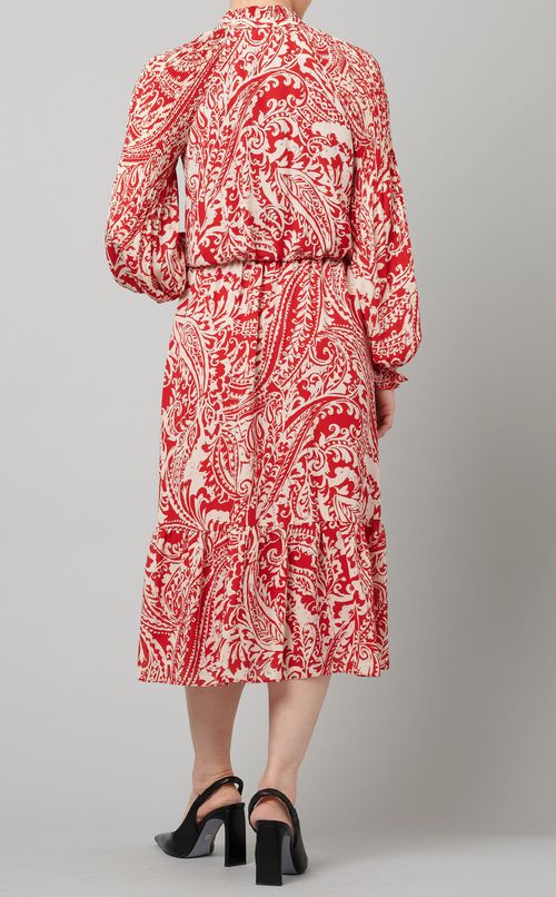 ペイズリープリントボウタイワンピース