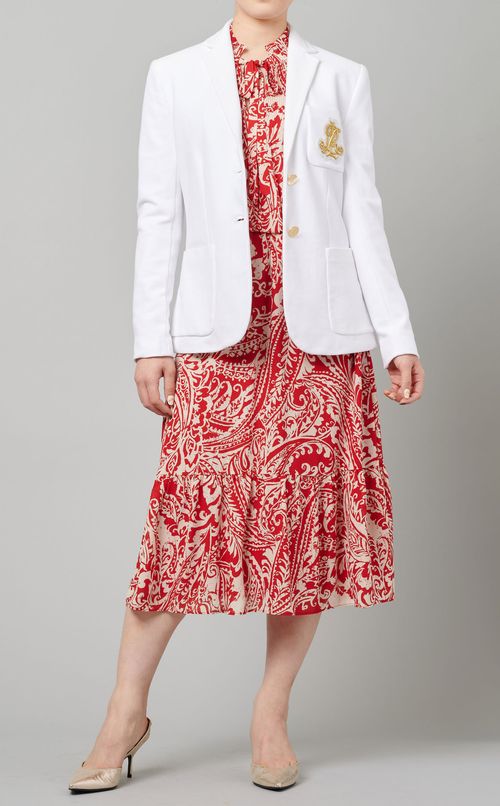 ペイズリープリントボウタイワンピース