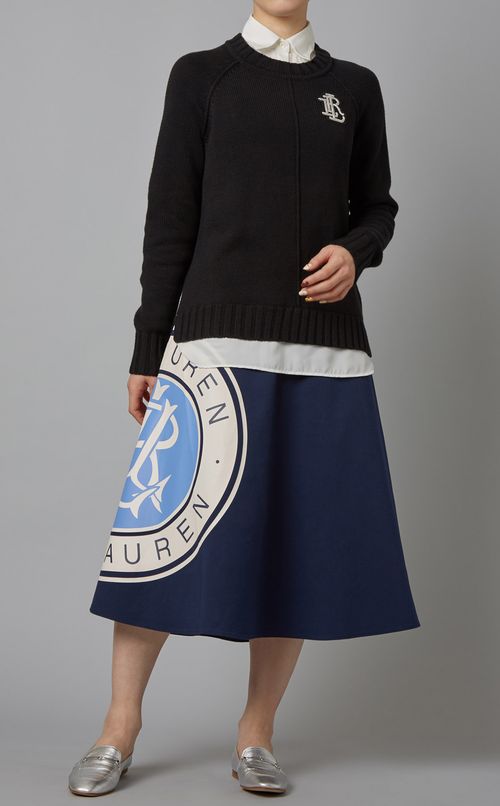 エンブレム付ドッキングニットプルオーバー