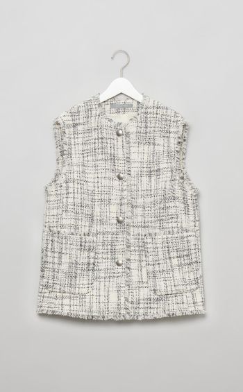 ツイードフリンジベスト