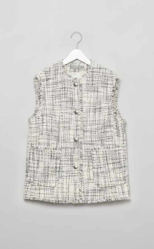 ツイードフリンジベスト