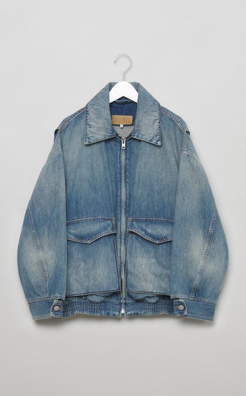 オーバーサイズウォッシュドデニムブルゾン