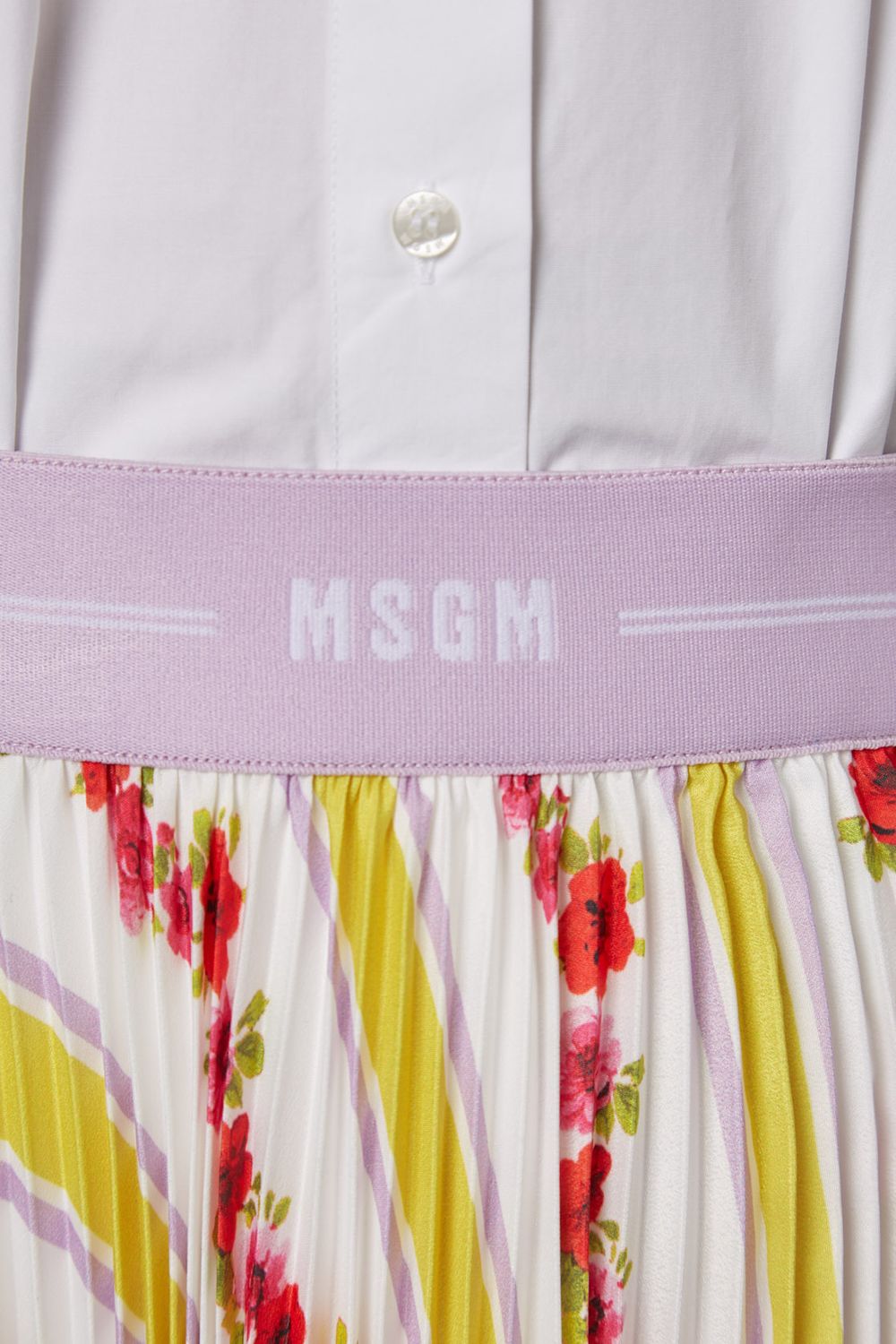 MSGM 25SS スカート マルチカラー Made In Italy MSGM|マルチフラワープリーツイージースカート