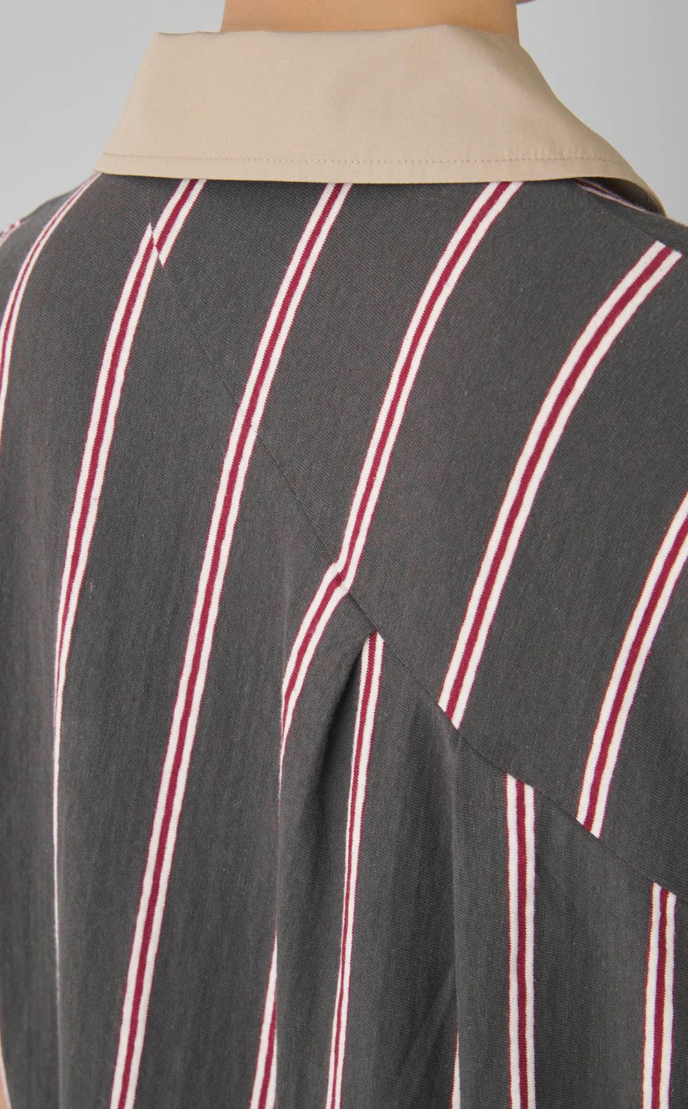 アシンメトリーストライプポロワンピース