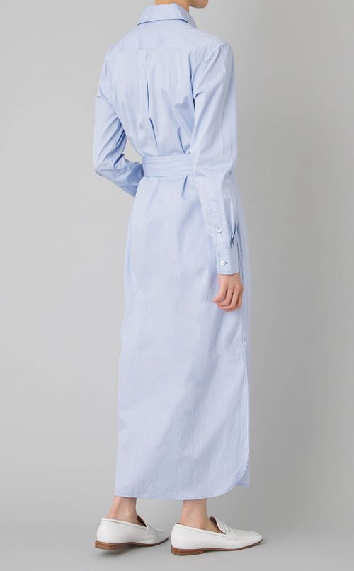 コットンストライプシャツワンピース