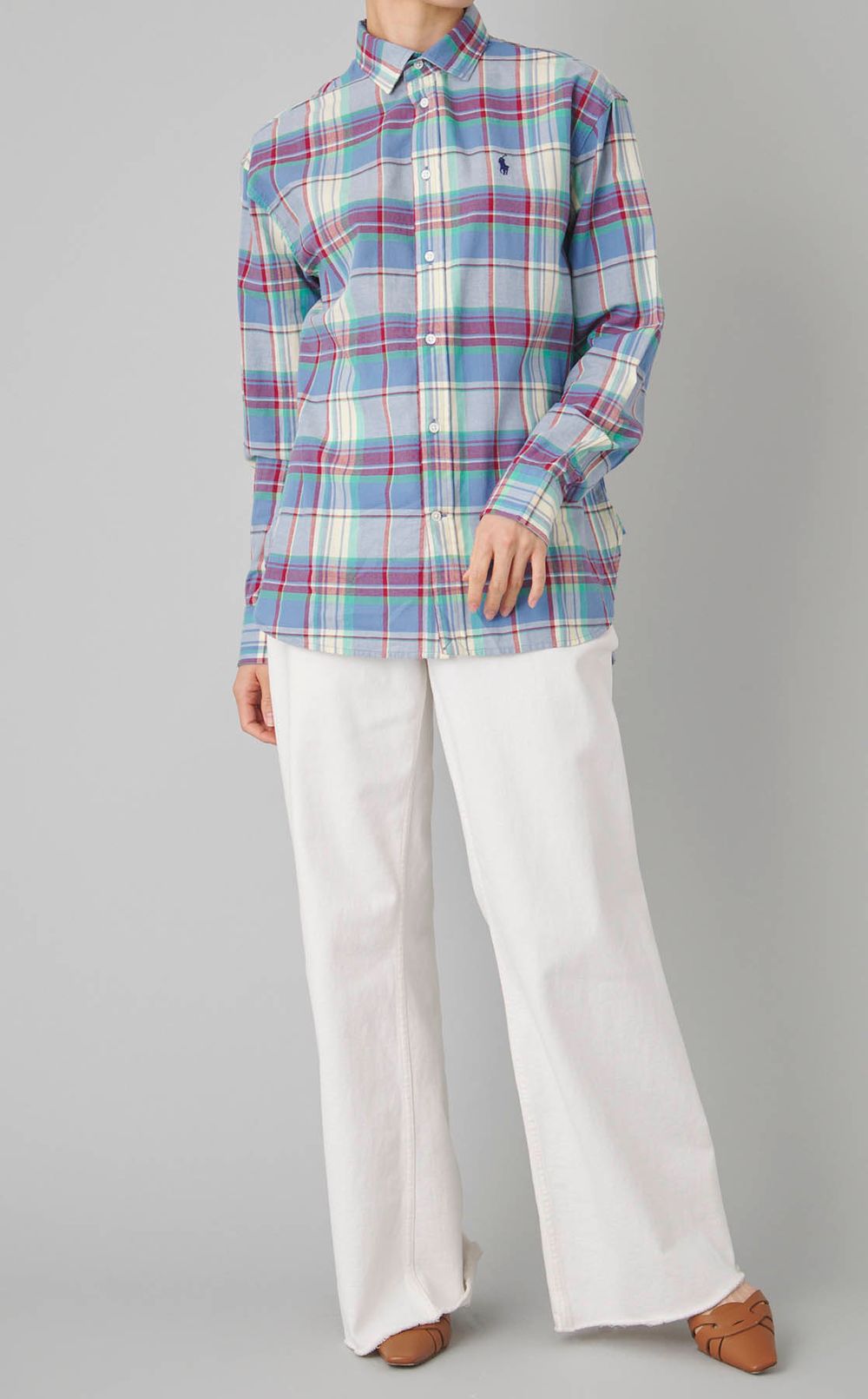 コットンマドラスチェックシャツ