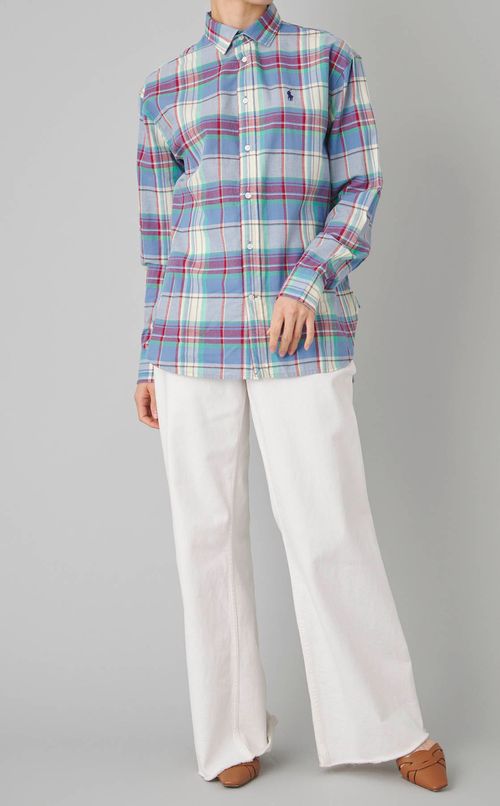 コットンマドラスチェックシャツ