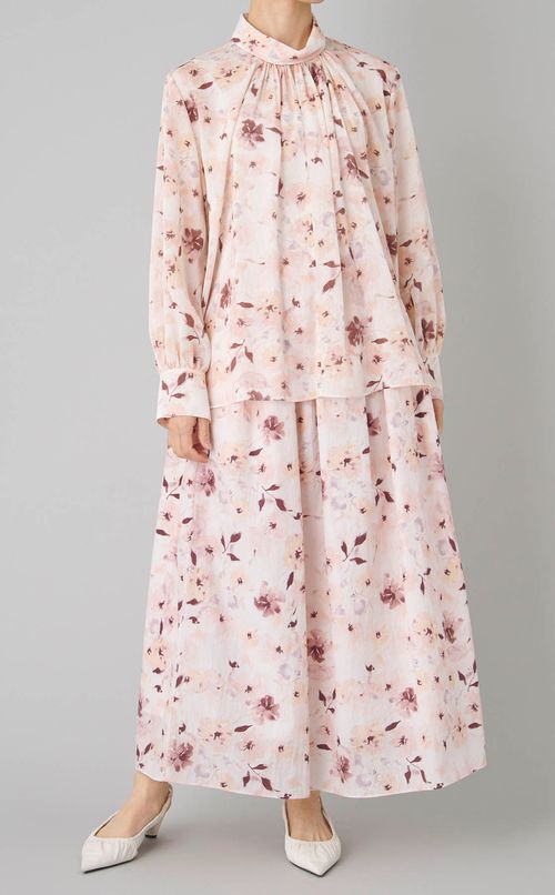 フラワープリントフレアスカート