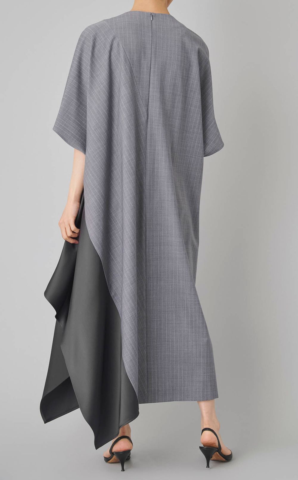 ストライプサテンバイアスワンピース