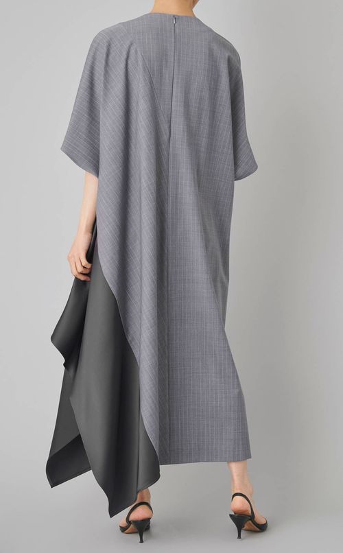 ストライプサテンバイアスワンピース