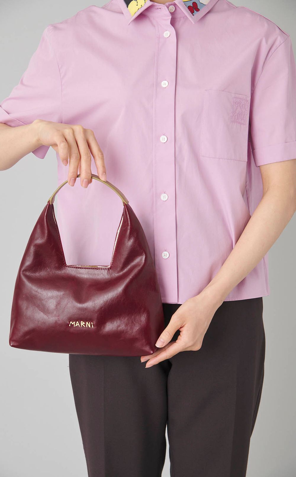 トップハンドルレザーミニバッグ