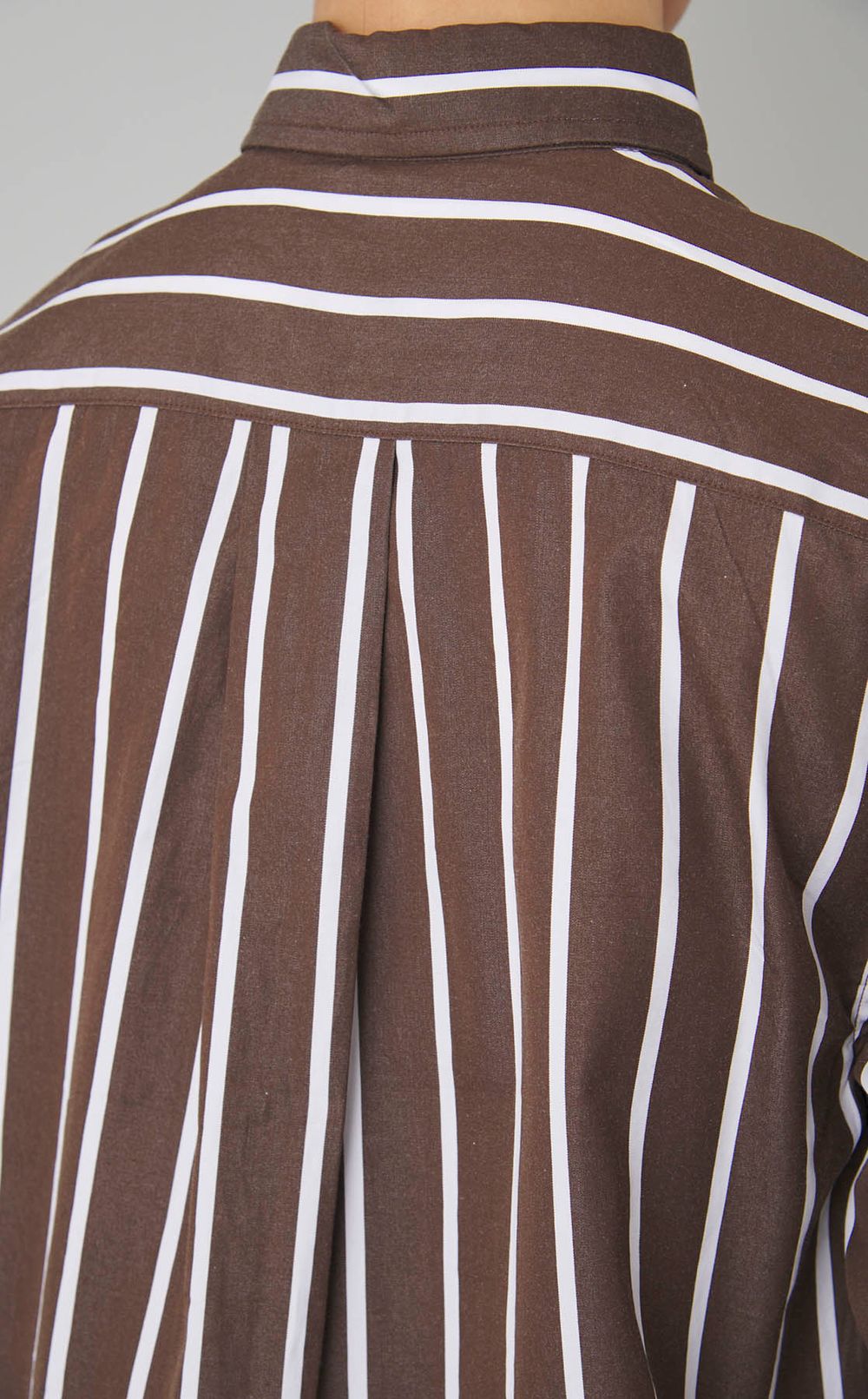 コットンストライプソフトワイドシャツ