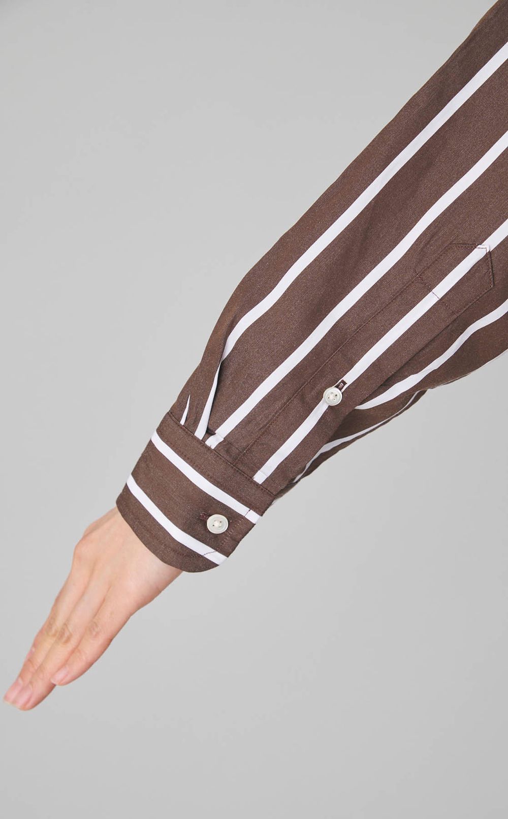 コットンストライプソフトワイドシャツ