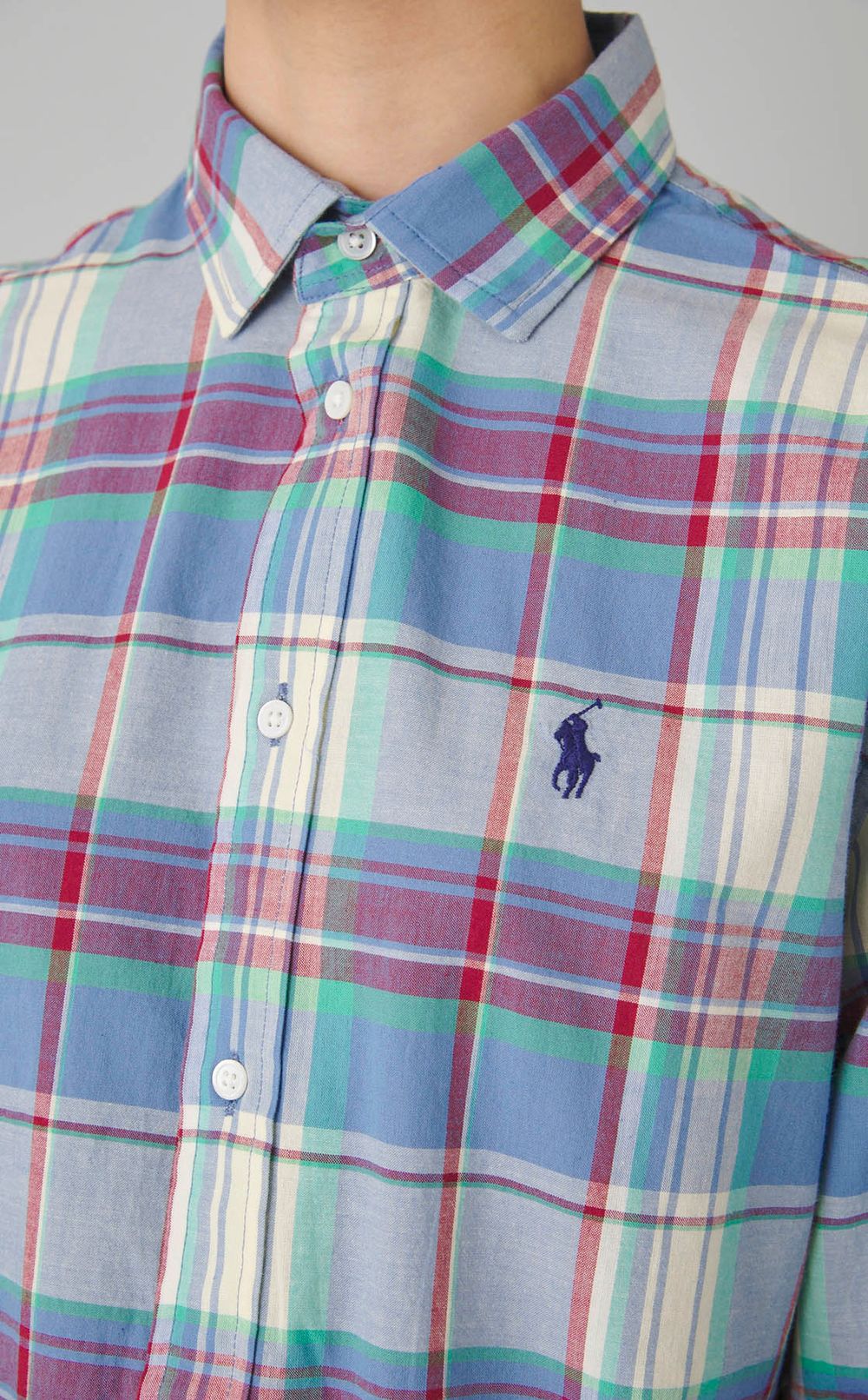 コットンマドラスチェックシャツ