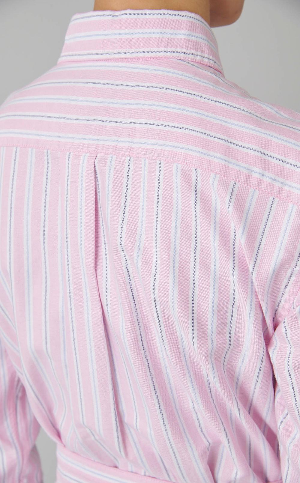 コットンストライプシャツワンピース