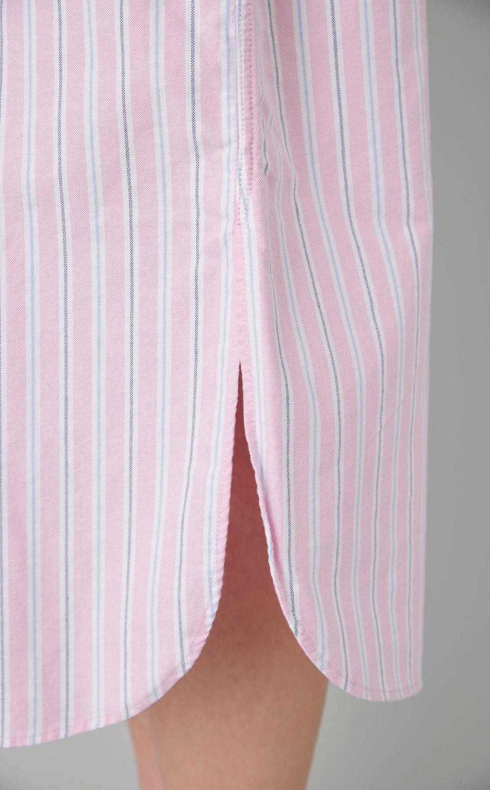 コットンストライプシャツワンピース