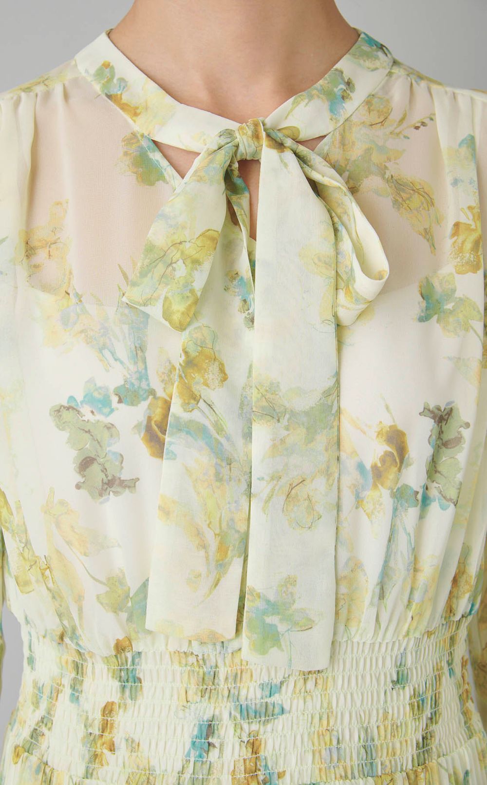 マーブルフラワーワンピース