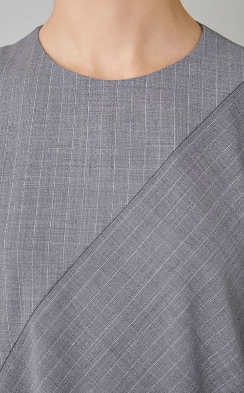 ストライプサテンバイアスワンピース