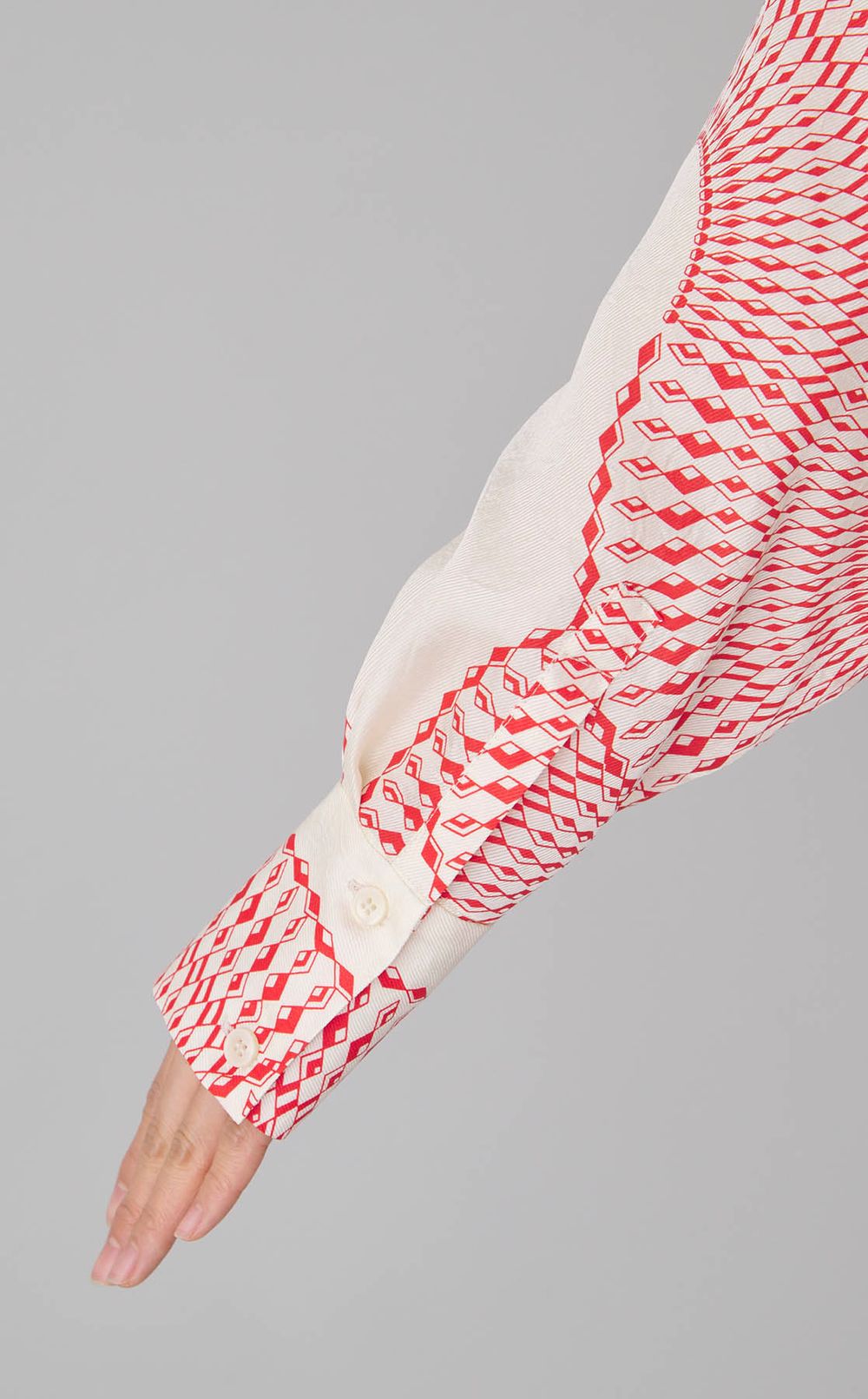 2wayプリントロングスリーブブラウス