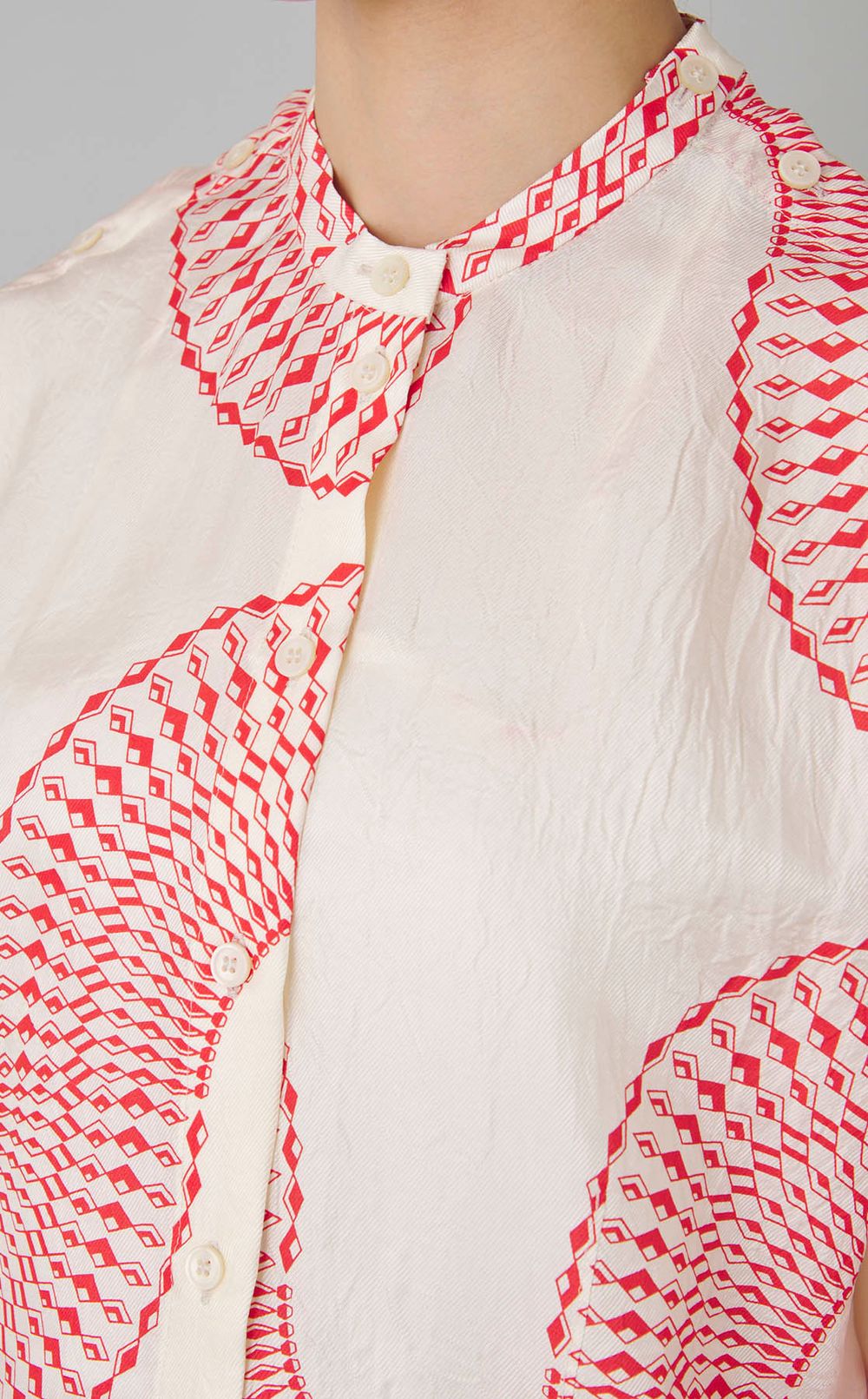 2wayプリントロングスリーブブラウス