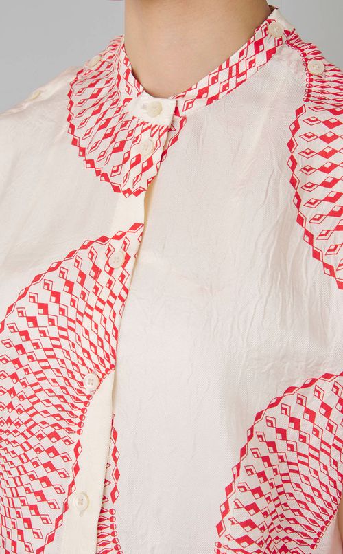 2wayプリントロングスリーブブラウス