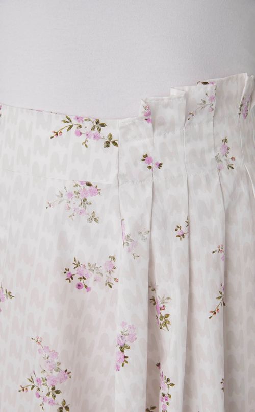 フラワーロゴプリントギャザースカート