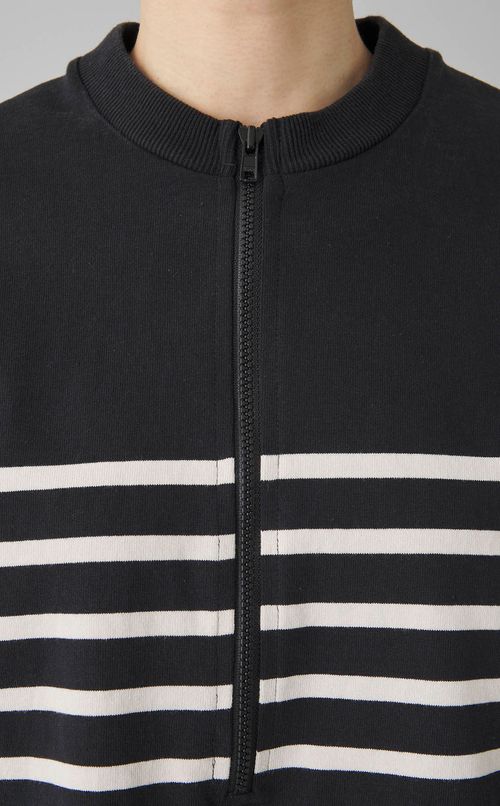 【reADdress】ボーダー切り替えハーフジップ