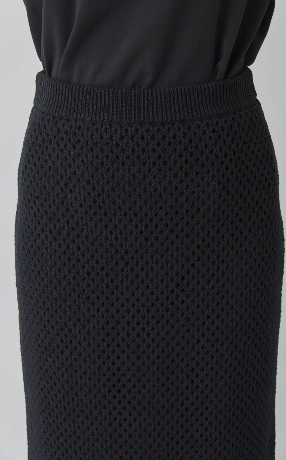 コットンニットメッシュスカート