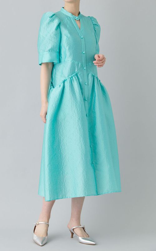 ジャガードギャザーポケットワンピース