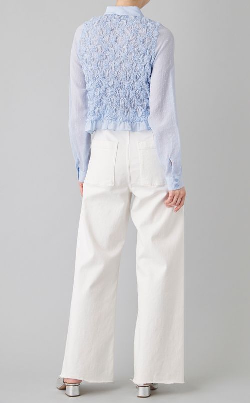 シャーリングクロップドシャツ