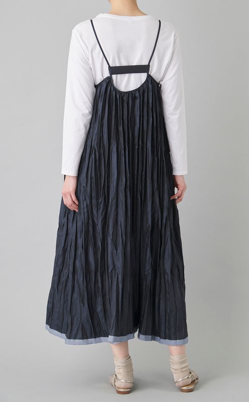 ワッシャープリーツスリップドレス