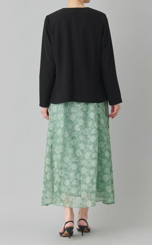 ノーカラーレイヤードジャケット