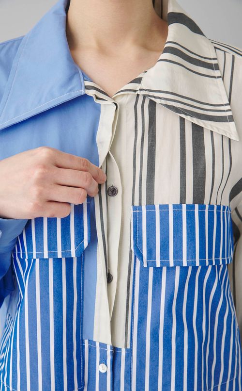 【reADdress】パッチワークCPOシャツ