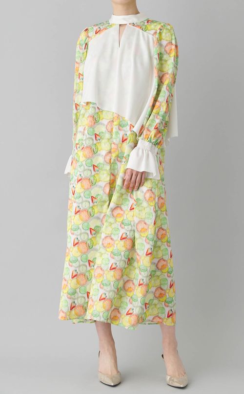 フルーツプリントレイヤードワンピース