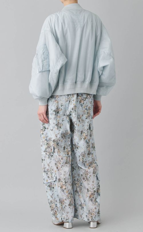 リップストップフラワープリントパンツ