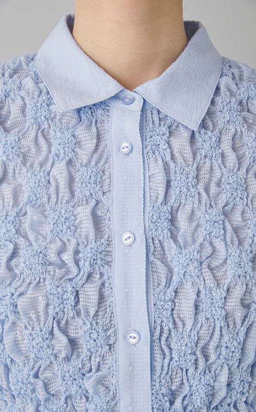 シャーリングクロップドシャツ