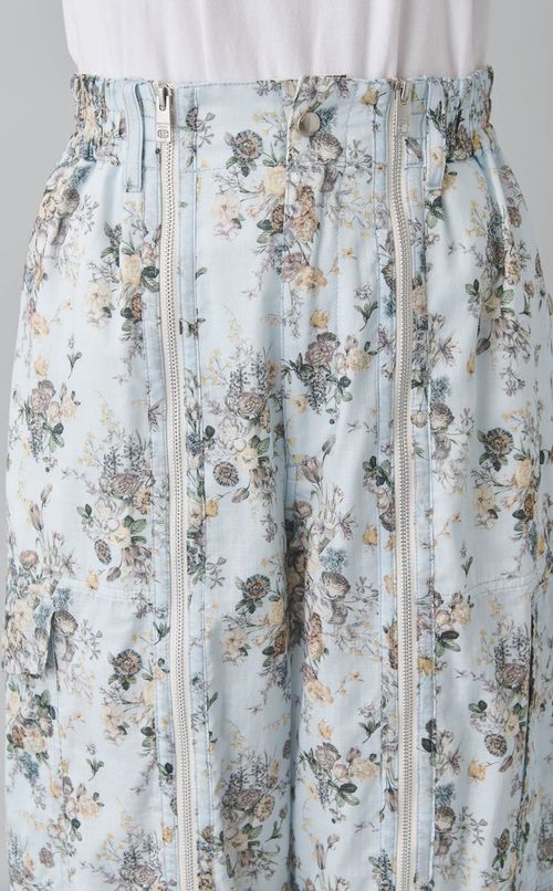 リップストップフラワープリントパンツ