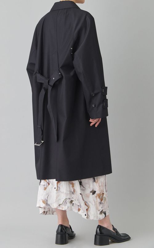 バイカラーステンカラーコート