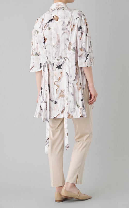 ボタニカルプリントチュニックシャツ