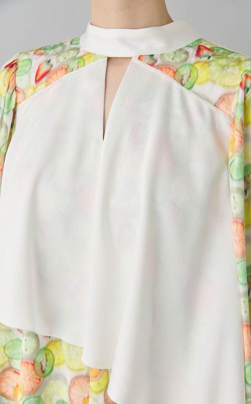 フルーツプリントレイヤードワンピース