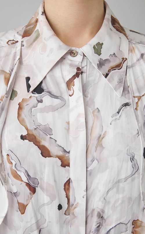 ボタニカルプリントチュニックシャツ