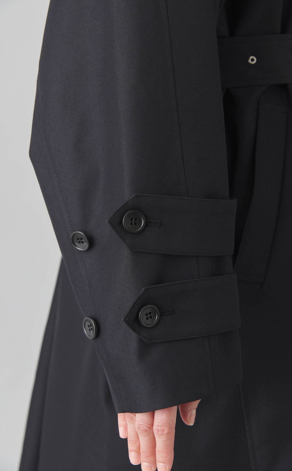 バイカラーステンカラーコート