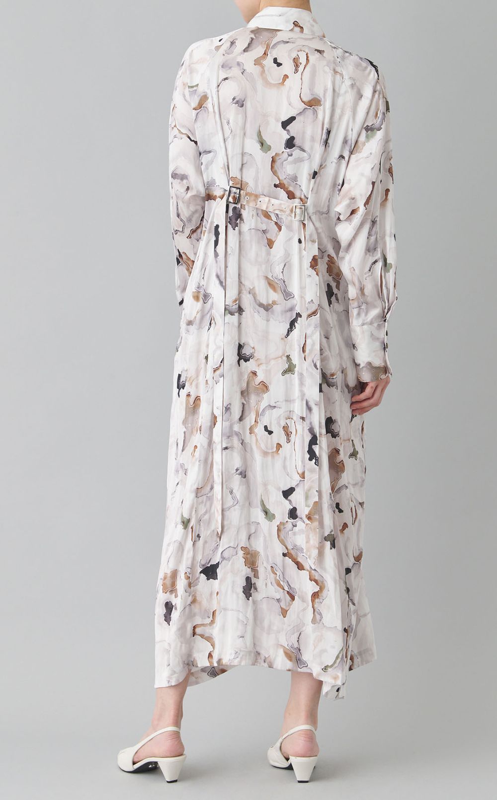 ボタニカルプリントマキシワンピース