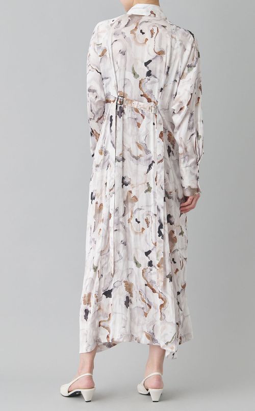 ボタニカルプリントマキシワンピース