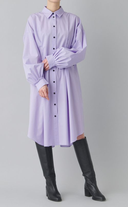 ボリュームスリーブシャツワンピース