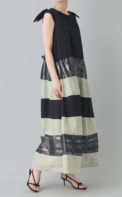 【reADdress】パッチワークノットショルダーワンピース